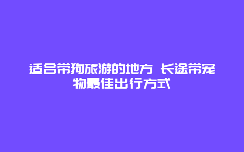 适合带狗旅游的地方 长途带宠物最佳出行方式