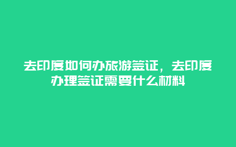 去印度如何办旅游签证，去印度办理签证需要什么材料