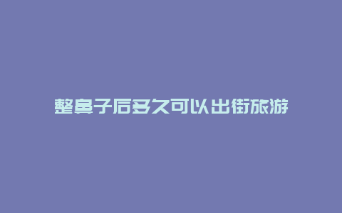 整鼻子后多久可以出街旅游