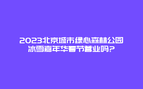 2024年北京城市绿心森林公园冰雪嘉年华春节营业吗?