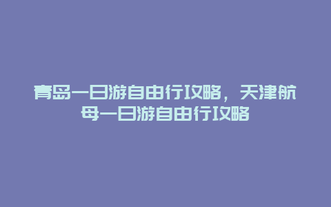 青岛一日游自由行攻略，天津航母一日游自由行攻略