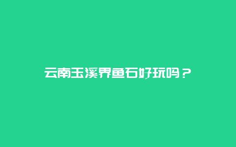 云南玉溪界鱼石好玩吗？