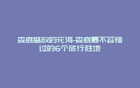 娄底盛放的花海-娄底最不容错过的6个旅行胜地