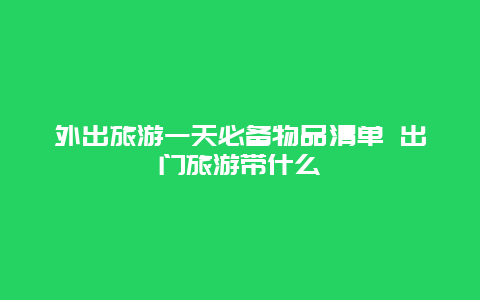 外出旅游一天必备物品清单 出门旅游带什么