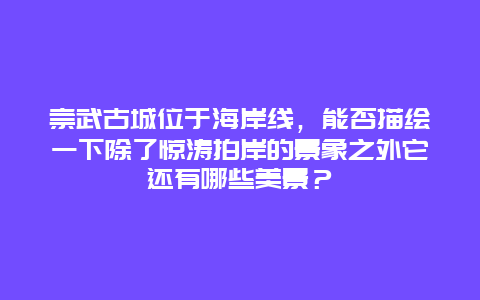 崇武古城位于海岸线，能否描绘一下除了惊涛拍岸的景象之外它还有哪些美景？