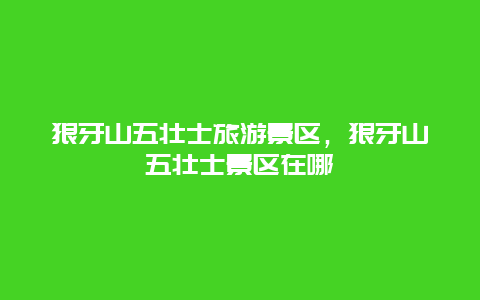 狼牙山五壮士旅游景区，狼牙山五壮士景区在哪