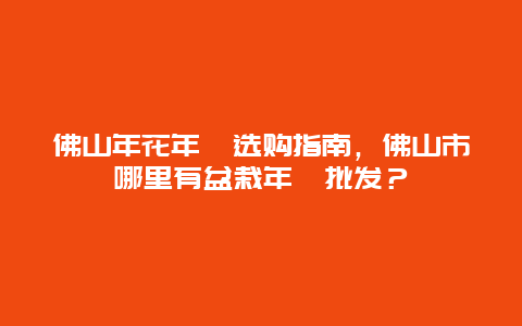 佛山年花年桔选购指南，佛山市哪里有盆栽年桔批发？