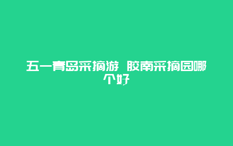 五一青岛采摘游 胶南采摘园哪个好