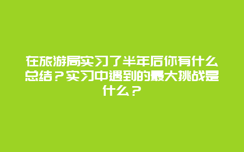 在旅游局实习了半年后你有什么总结？实习中遇到的最大挑战是什么？