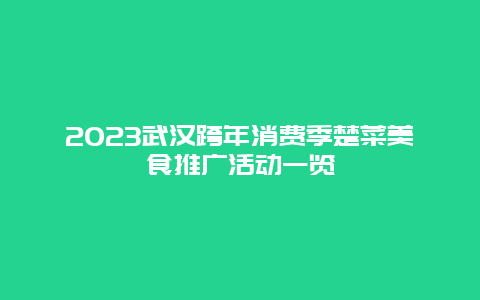 2024年武汉跨年消费季楚菜美食推广活动一览