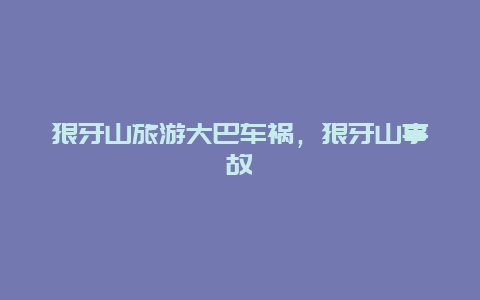 狼牙山旅游大巴车祸，狼牙山事故