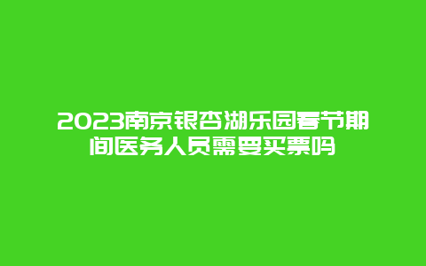 2024年南京银杏湖乐园春节期间医务人员需要买票吗