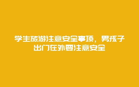 学生旅游注意安全事项，男孩子出门在外要注意安全