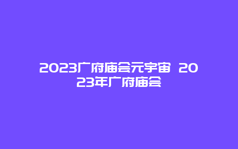 2024年广府庙会元宇宙 2024年广府庙会