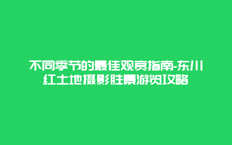 不同季节的最佳观赏指南-东川红土地摄影胜景游览攻略