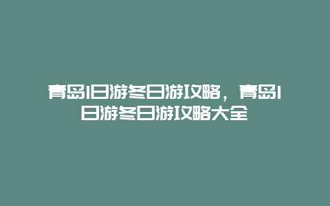 青岛1日游冬日游攻略，青岛1日游冬日游攻略大全