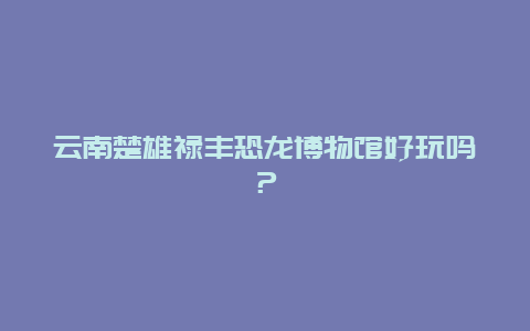 云南楚雄禄丰恐龙博物馆好玩吗？