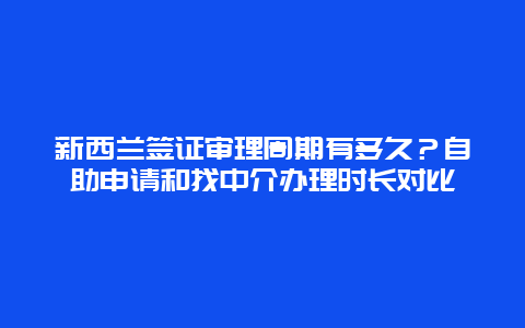 新西兰签证审理周期有多久？自助申请和找中介办理时长对比