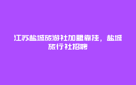 江苏盐城旅游社加盟靠挂，盐城旅行社招聘