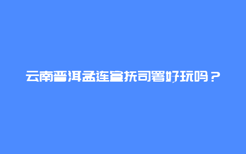 云南普洱孟连宣抚司署好玩吗？