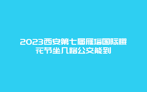 2024西安第七届雁塔国际樱花节坐几路公交能到