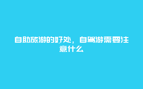 自助旅游的好处，自驾游需要注意什么