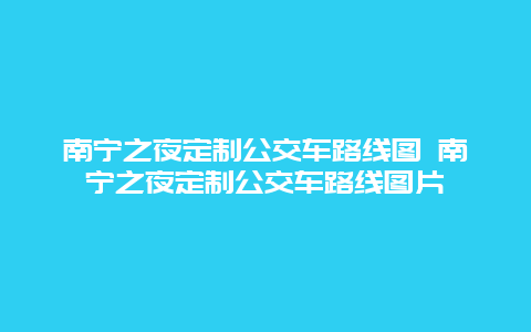 南宁之夜定制公交车路线图 南宁之夜定制公交车路线图片