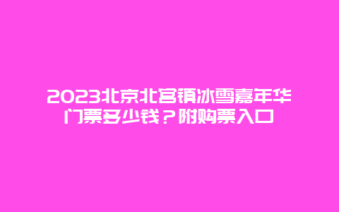 2024年北京北宫镇冰雪嘉年华门票多少钱？附购票入口