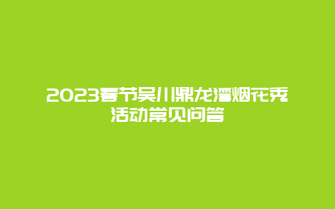 2024年春节吴川鼎龙湾烟花秀活动常见问答