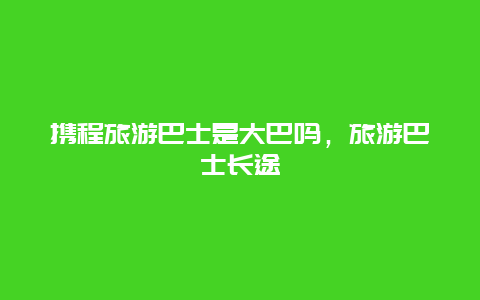 携程旅游巴士是大巴吗，旅游巴士长途