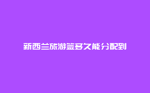 新西兰旅游签多久能分配到