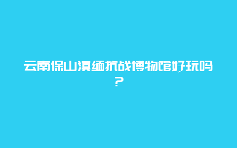 云南保山滇缅抗战博物馆好玩吗？