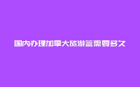 国内办理加拿大旅游签需要多久