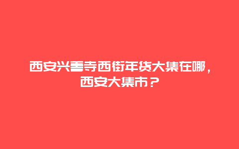 西安兴善寺西街年货大集在哪，西安大集市？