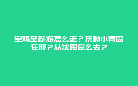 宝鸡至麟游怎么走？抚顺小青岛在那？从沈阳怎么去？