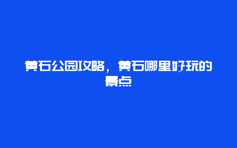 黄石公园攻略，黄石哪里好玩的景点