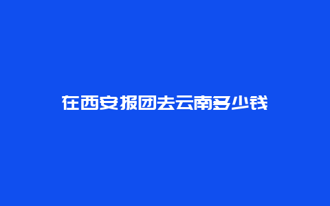 在西安报团去云南多少钱