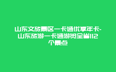 山东文旅景区一卡通优享年卡-山东旅游一卡通游览全省112个景点