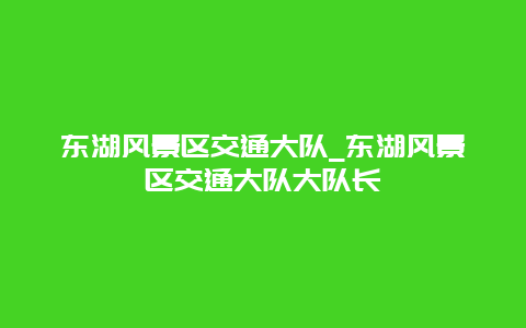 东湖风景区交通大队_东湖风景区交通大队大队长