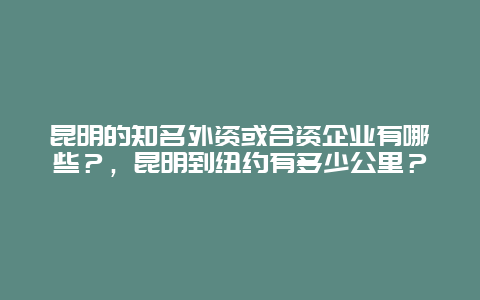 昆明的知名外资或合资企业有哪些？，昆明到纽约有多少公里？