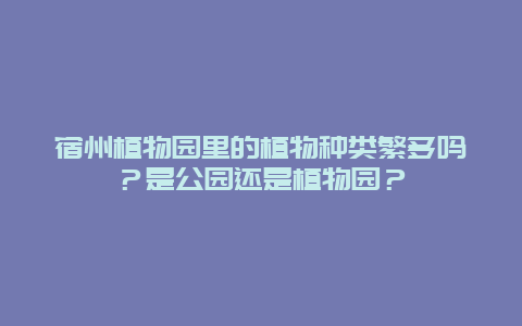 宿州植物园里的植物种类繁多吗？是公园还是植物园？