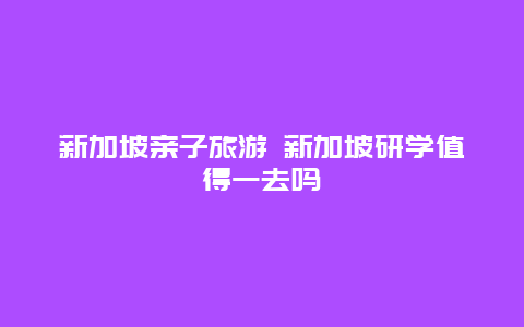 新加坡亲子旅游 新加坡研学值得一去吗