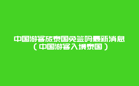 中国游客旅泰国免签吗最新消息（中国游客入境泰国）