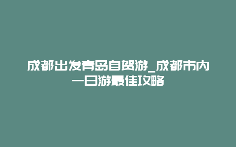 成都出发青岛自贺游_成都市内一日游最佳攻略