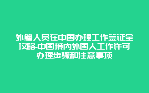 外籍人员在中国办理工作签证全攻略-中国境内外国人工作许可办理步骤和注意事项