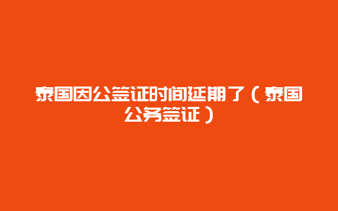 泰国因公签证时间延期了（泰国公务签证）