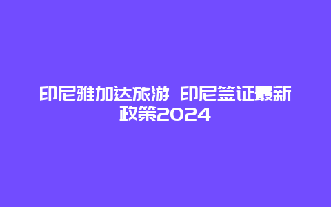 印尼雅加达旅游 印尼签证最新政策2024