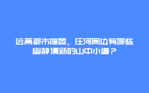 远离都市喧嚣，庄河周边有哪些幽静清新的山中小道？